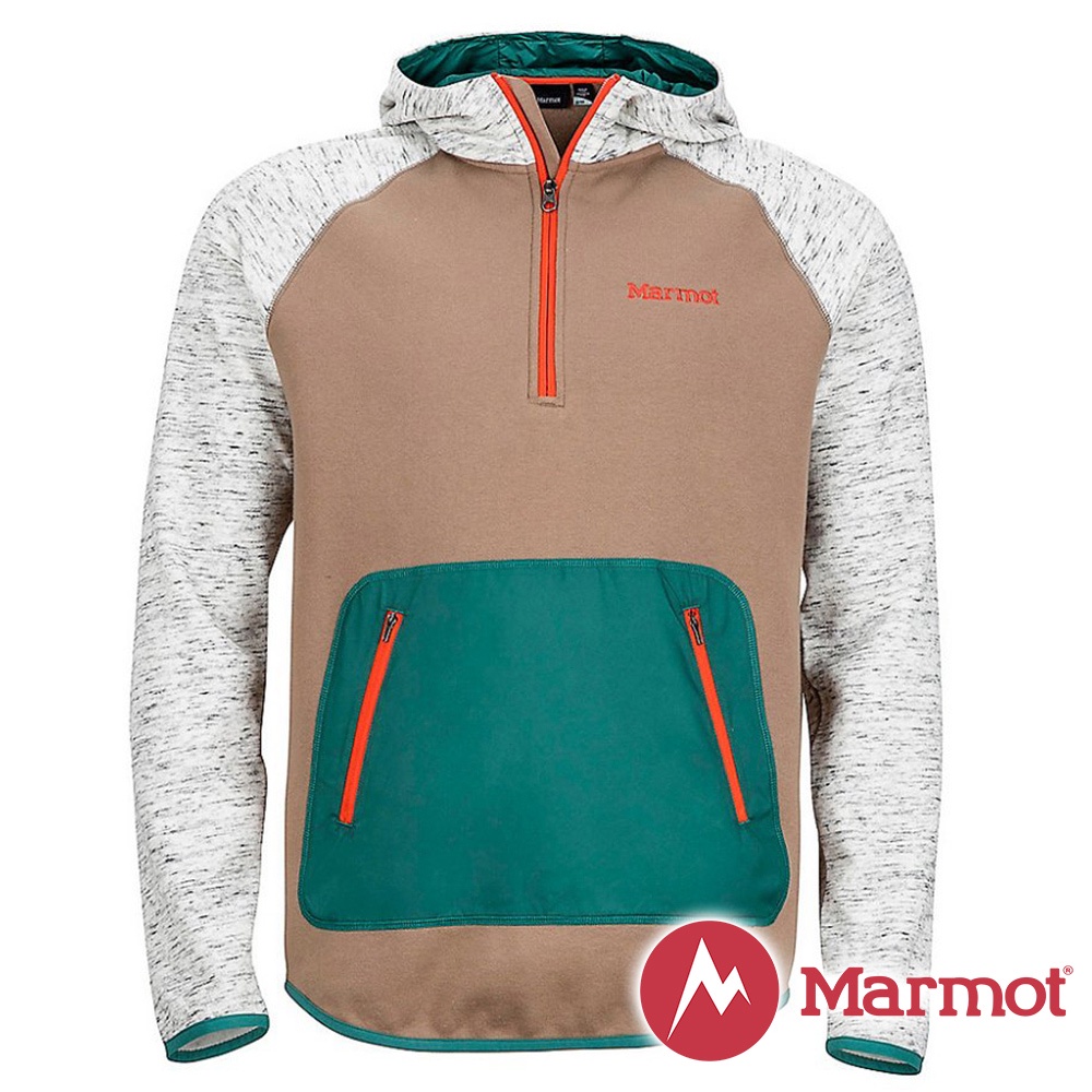 【Marmot】男Gunnison連帽中層保暖衣『米色』43990 戶外 休閒 登山 露營 保暖 禦寒 防風 連帽 帽T