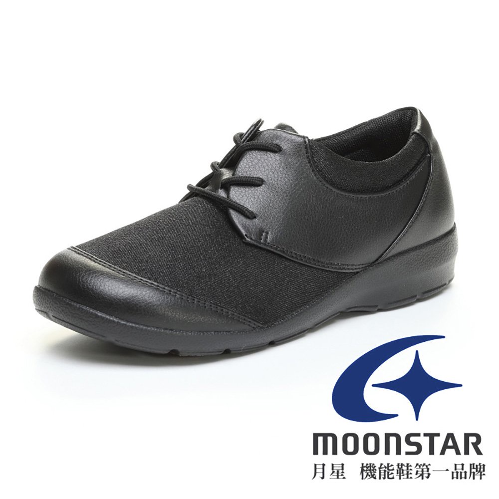 【Moonstar】4E 女 輕量機能樂活休閒鞋『黑』EV3096