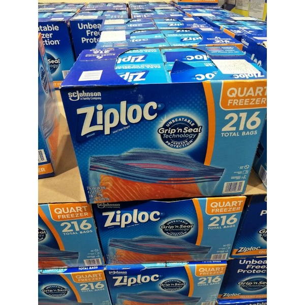 Ziploc 雙層夾鏈冷凍保鮮袋-小 216入#921389好市多 #297# 袋 雙層夾鏈 冷凍 保鮮袋 小 密保諾