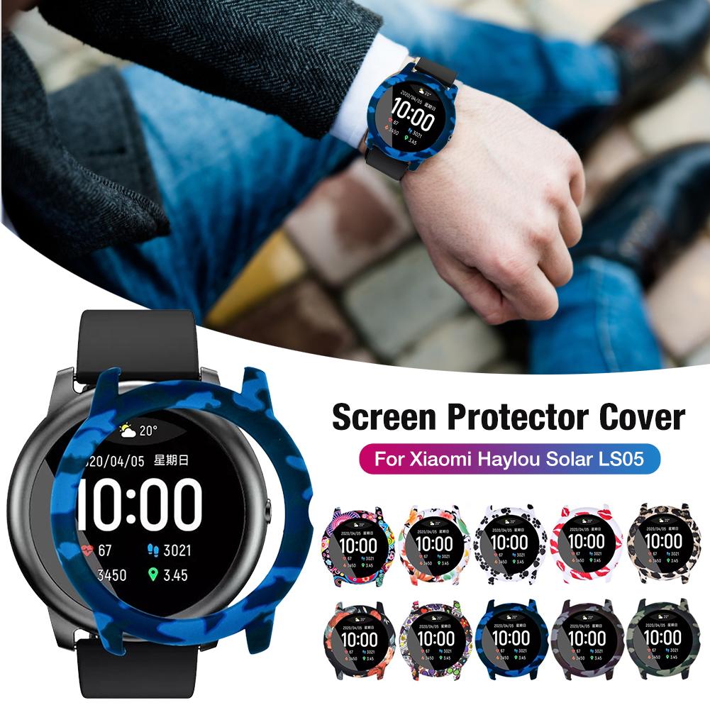 彩繪錶殼 適用於 小米有品 Haylou Solar LS05運動手錶保護殼 PC殼保護框 外殼