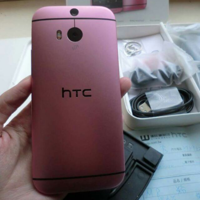 HTC M8 16g粉紅色近全新盒裝完整送手機殼
