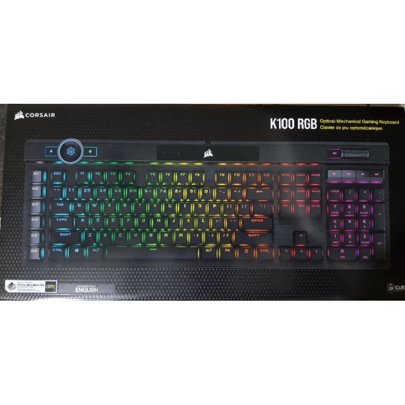 全新免運 海盜船 CORSAIR K100 RGB 機械式電競鍵盤 OPX 光軸  英文 PBT 二色成形