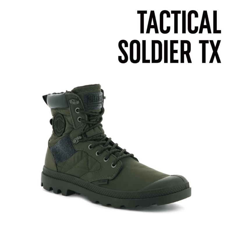 PALLADIUM TACTICAL SOLDIER TX 軍綠 靴子 拉鍊 拼接 男 06484-309