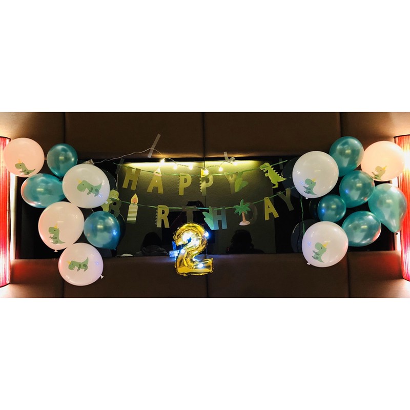 ［現貨］超可愛恐龍🦖系列Happy Birthday生日氣球 恐龍掛旗 派對氣球 生日佈置 派對佈置