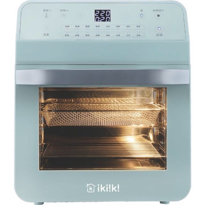 【Ikiiki伊崎】12L智能氣炸烤箱(IK-OT3201-綠)