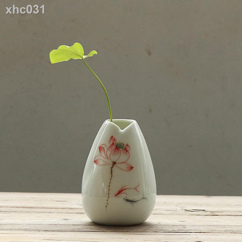 現貨 手繪青瓷創意擺件個性時尚小花瓶家居茶道裝飾品水培花插小花器 蝦皮購物