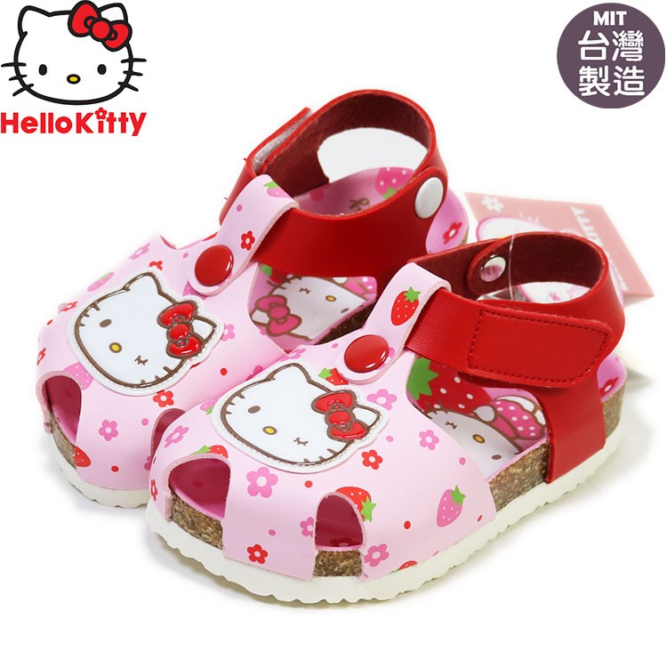 女童鞋/ Hello Kitty 凱蒂貓莓護趾氣墊涼鞋(817926)粉13-19號