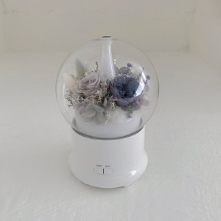 Floraflower 灰紫色系永生花薰香機〖實用禮物〗夜燈 水氧機 擴香 生日 情人節 母親節 畢業 開幕禮 精美禮物