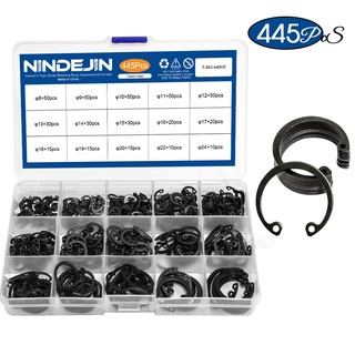 NINDEJIN 304不銹鋼內卡簧孔用擋圈彈性孔卡C型卡簧卡扣卡圈盒裝