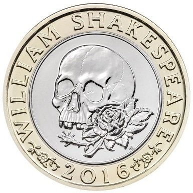 2016 英國 戲劇家 威廉·莎士比亞 誕生400周年 2英鎊 流通紀念幣 悲劇