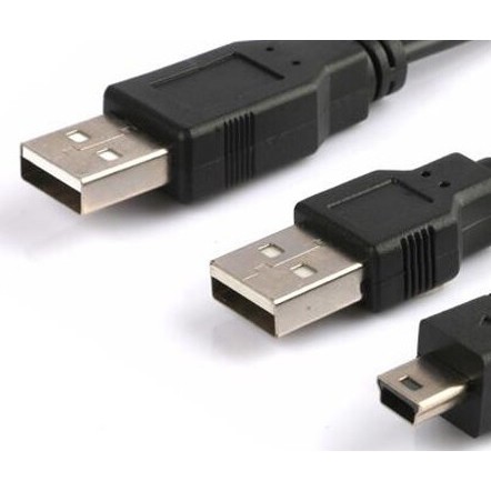 USB線 Mini 5Pin T型 To USB 2.0 外接式 硬碟專用 Y型傳輸線 長度約70cm  USB Y型