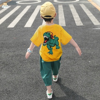 男童洋氣套裝 中大童套裝 2022新款童裝男童套裝夏裝時尚中大童兒童韓版帥氣休閑短袖兩件套