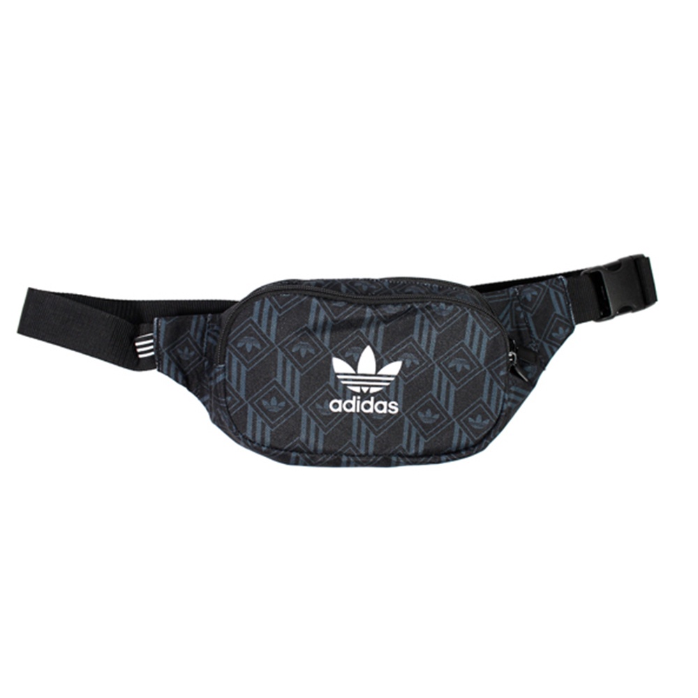 【菁炭元素】ADIDAS MONOGR WAISTBAG 腰包 尼龍 側背包 滿版黑 FM1347