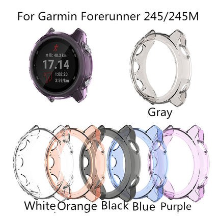 佳明Garmin forerunner 245手錶矽膠保護套屏幕保護軟套防摔殼 佳明245m手錶配件 替換殼