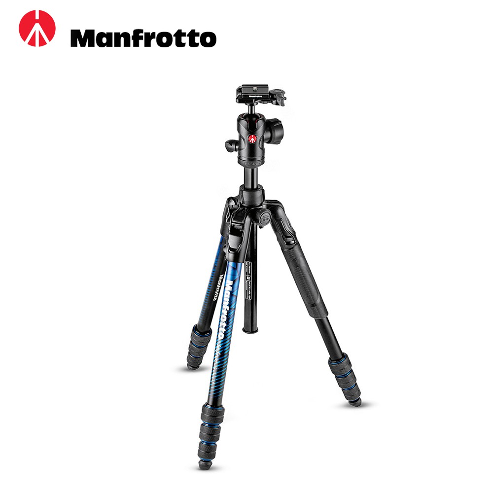 Manfrotto 曼富圖 Befree Advanced 鋁合金旋鎖三腳架套組 藍色 MKBFRTA4BL-BH