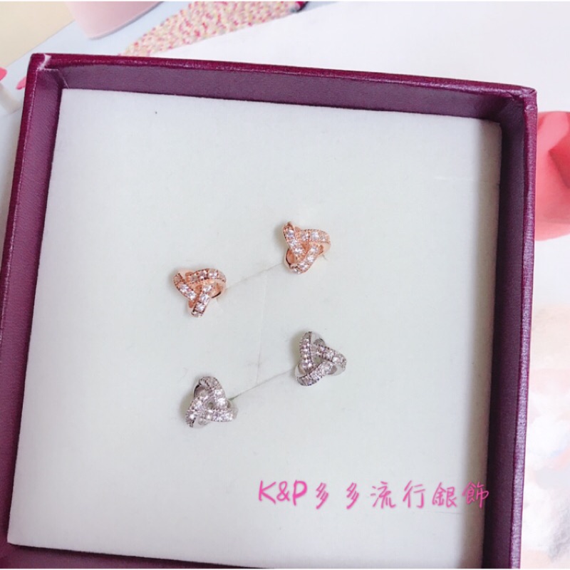 K&amp;P多多🇭🇰香港正生銀飾代購✨S925純銀 正生💥熱銷 絲巾結 絲帶結 鑲鑽造型設計 耳針 耳環 現貨+預購‼️