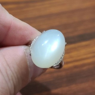 白月光石 月光石 拉長石 戒指 蛋面 天然 ❤水晶玉石特賣#B397-1