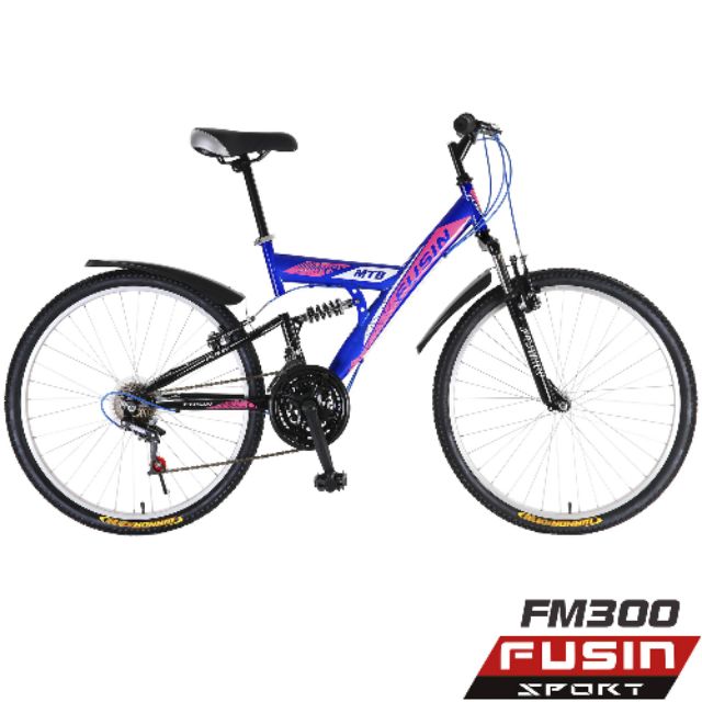 全新轉賣【FUSIN】FM300 超越自我 Y型 26吋21速 前後避震登山車 自行車 腳踏車