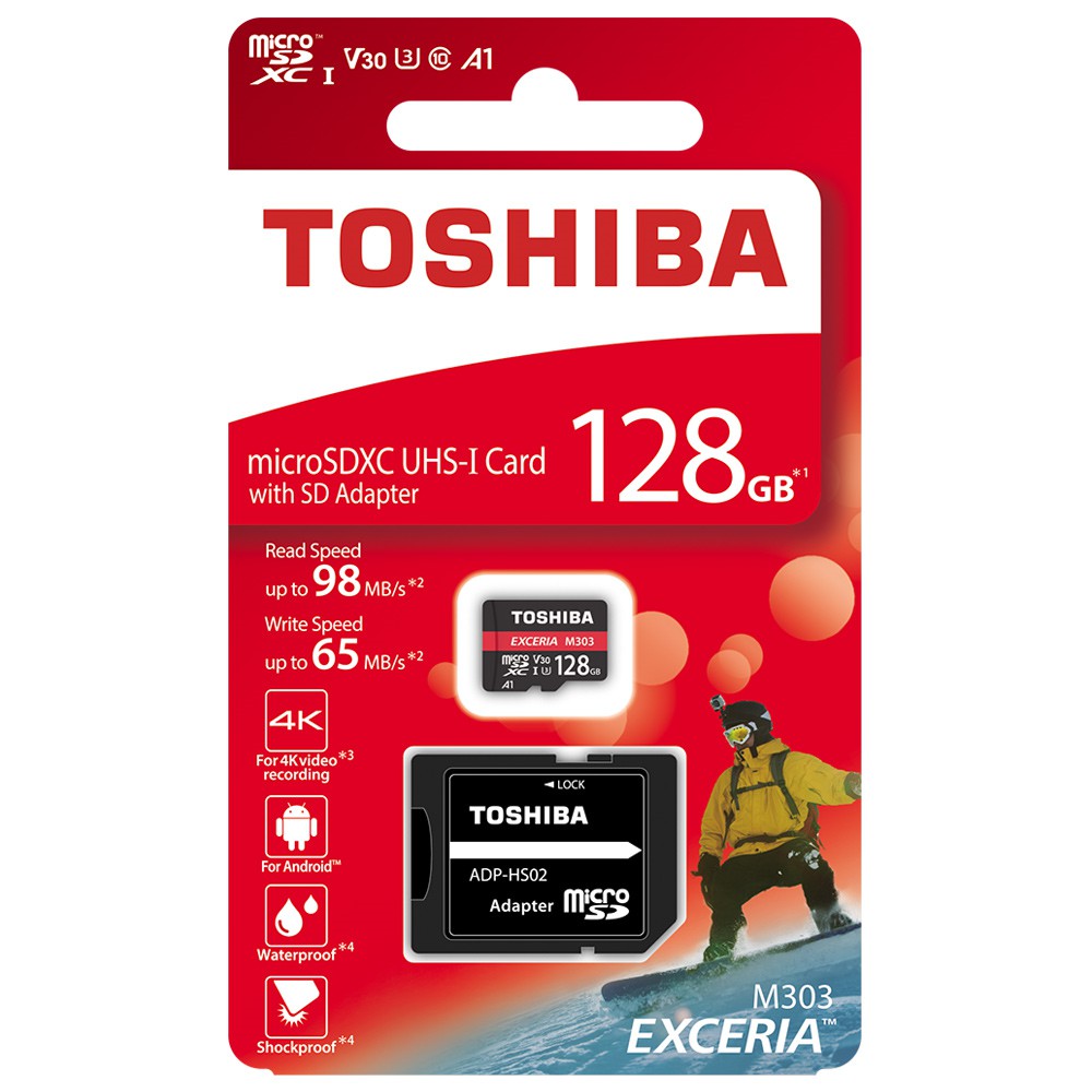 TOSHIBA 東芝 micro SD SDXC 128GB U3 98MB/S M303 EXCERIA 富基公司貨