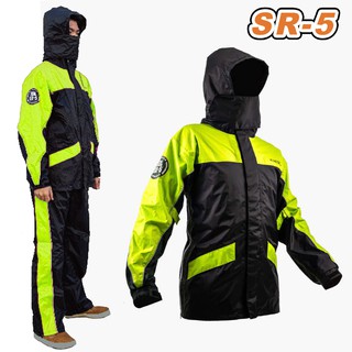 SOL SR-5 兩件式雨衣 螢光黃 SR5 運動型雨衣 背包款 雨衣 側開拉鍊 防風 防水 透氣 機車雨衣｜23番