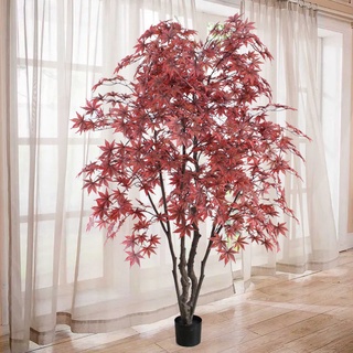 【模擬樹植物】假綠植盆栽 假樹模擬日本紅楓樹雞爪槭中式禪意庭院落地綠植物室內景觀裝飾假盆栽