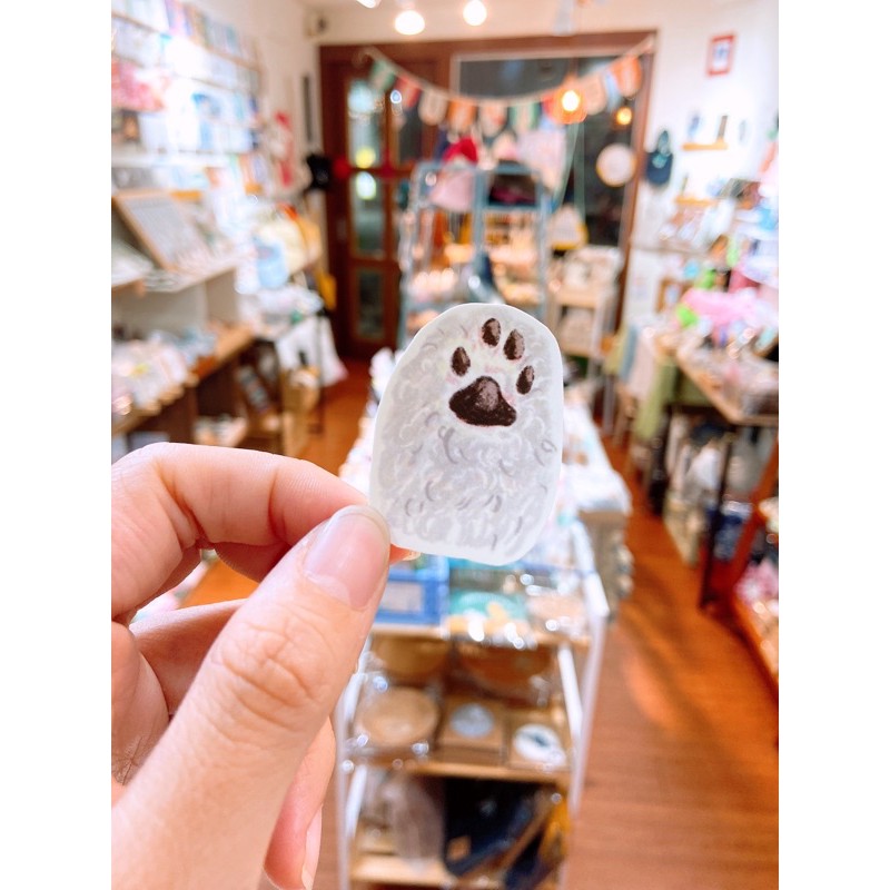 收收 比熊犬肉球單張貼紙 蝦皮購物