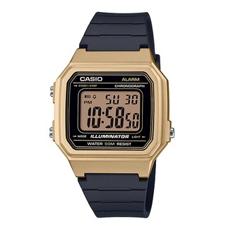 CASIO 簡約復古 方形數字大型液晶錶面 W-217HM-9A