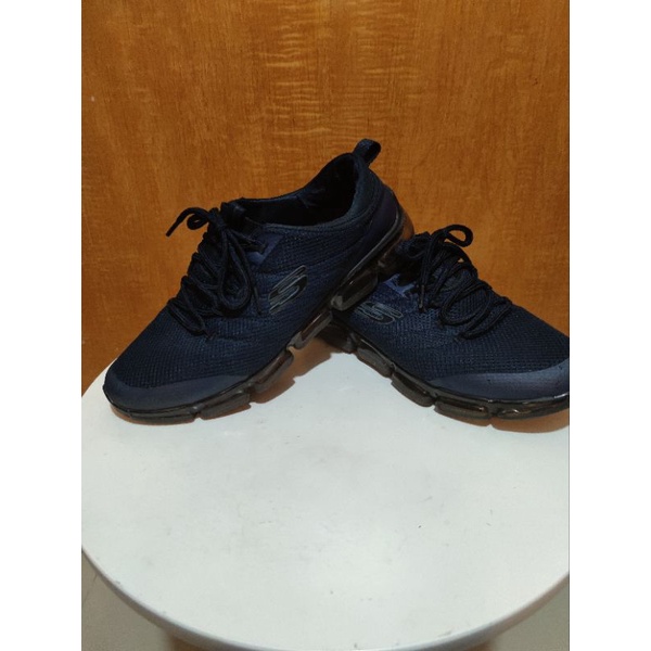 近全新SKECHERS 男鞋Air-Cooled 52569 記憶鞋墊 網布 健走 透氣 避震 深藍色 全氣墊男鞋