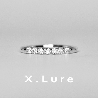 【X.LURE】14K 圓身共爪3分排鑽線戒 線戒 鑽戒 K金戒 女戒 真金 真鑽 K金 輕珠寶