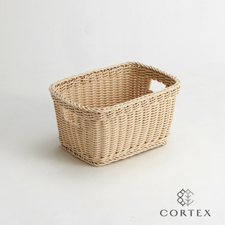 CORTEX 收納籃 仿籐籃 長方型W36 米白色