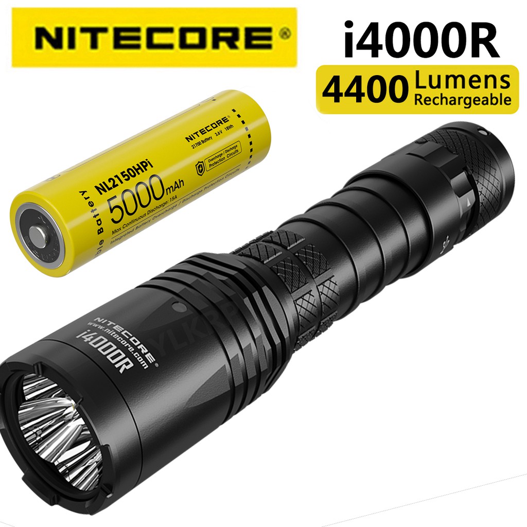 原裝NITECORE i4000R 4400流明4 x CREE XP-L2 V6LED戰術手電筒帶電池21700