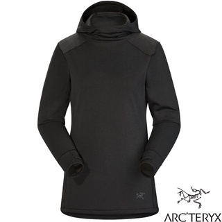 【ARCTERYX 始祖鳥】女 新款彈性連帽長袖排汗衣 Motus AR /T恤.底層衣 黑灰 25921