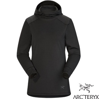 【ARCTERYX 始祖鳥】女 新款彈性連帽長袖排汗衣 Motus AR /T恤.底層衣_黑灰_25921