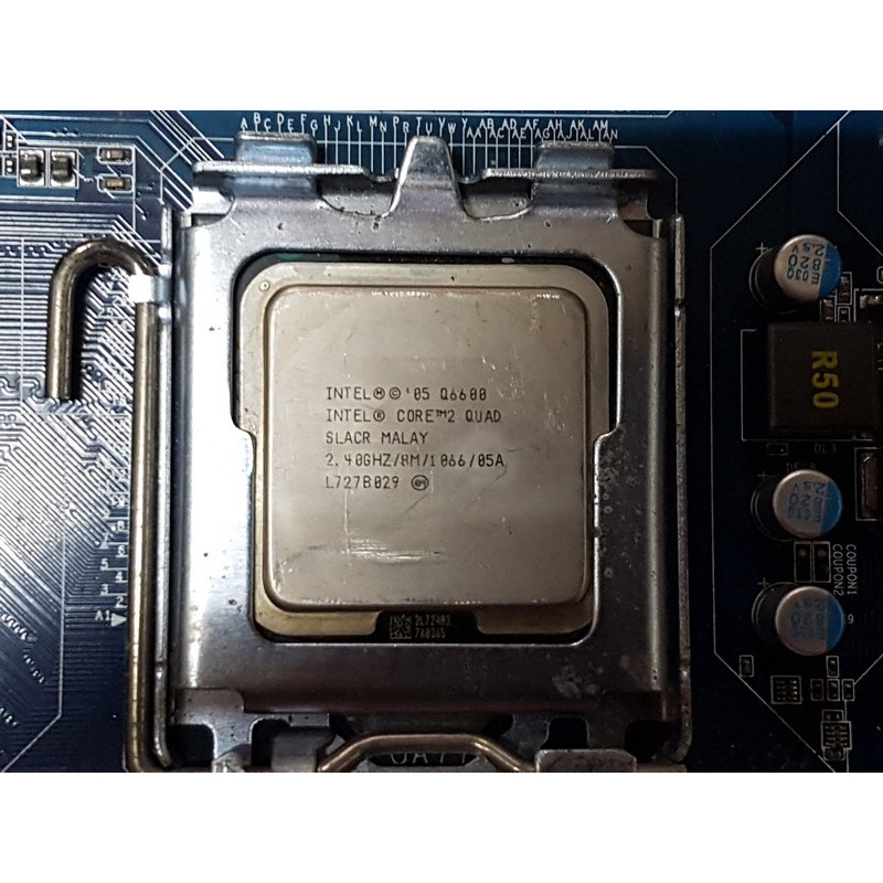 Q6600四核處理器+技嘉GA-G41M-Combo(支援DDR2、DDR3兩種記憶體)主機板整組便宜賣【附擋板、風扇】