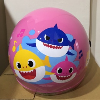 免運費 免運費 最新款 小朋友安全帽 大童 小童 藍色粉色黃色 鯊魚安全帽 BABY SHARK全罩 附鏡片