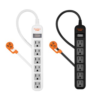 群加 PowerSync 臺灣製造直立式1開6插防雷擊抗搖擺延長線（TS6ZW009）