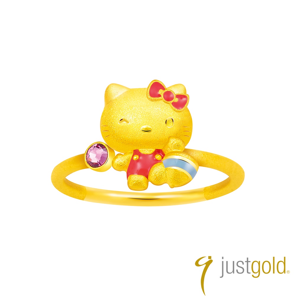 【Just Gold 鎮金店】Hello Kitty 回味童年 黃金戒指-陀螺