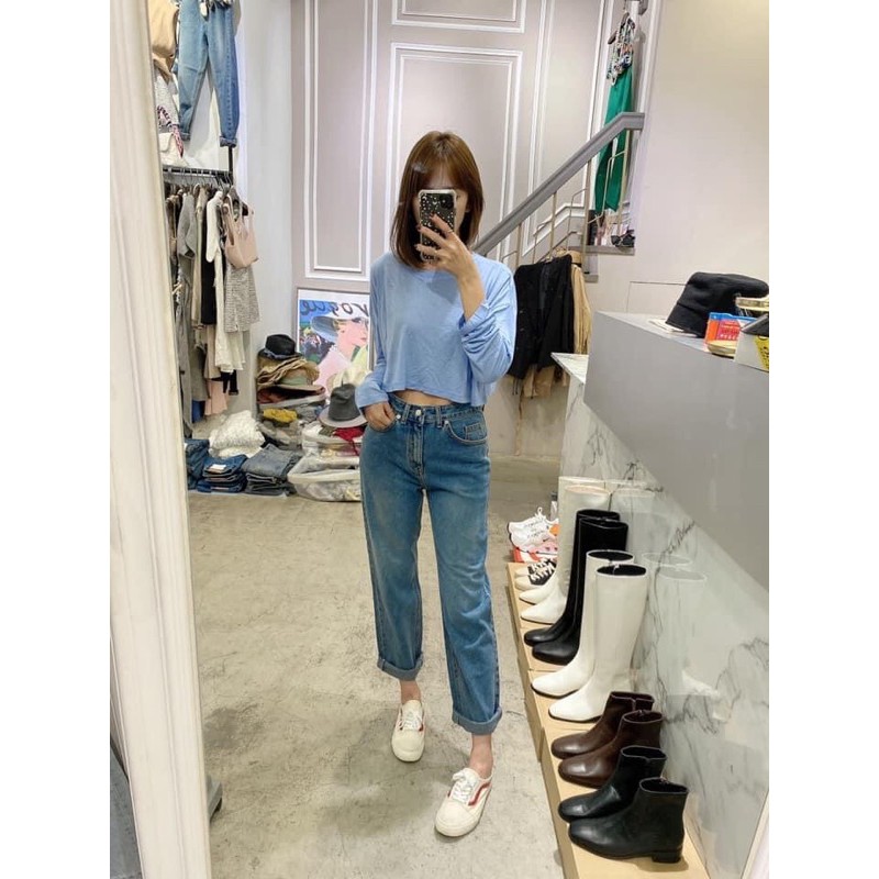 正韓實拍實穿搭寬鬆男友褲 09245 蝦皮購物