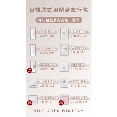 隨身試用包系列🤍燕窩胜肽膠原·法國魚鱗膠原蛋白試用包·植萃私密洗·蜂王乳氨基酸洗面乳