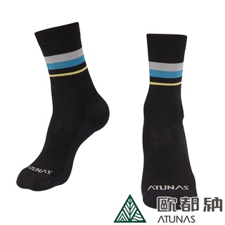 【ATUNAS 歐都納】中筒厚底羊毛襪 (A1ASDD02N 黑/抗菌/保暖/舒適/美麗諾羊毛)