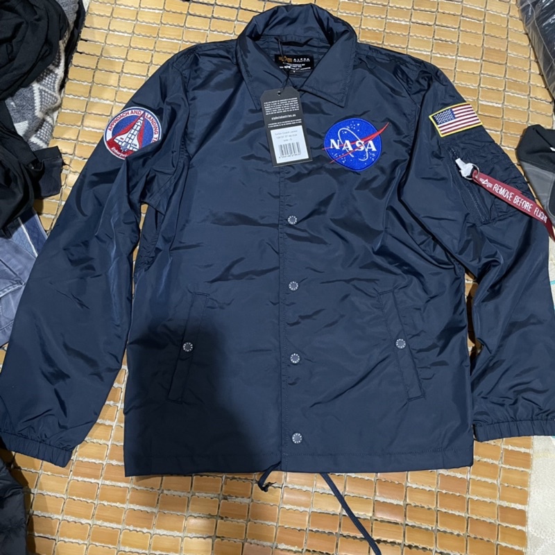 軍裝大牌 alpha industries 歐版 nasa coach jacket 教練外套 夾克  大衣 深藍 藍