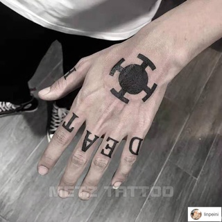 【Linni💓紋身貼紙】刺青 日系METZ紋身貼防水男女持久 手背字母圖案貼紙暗黑手指ins風