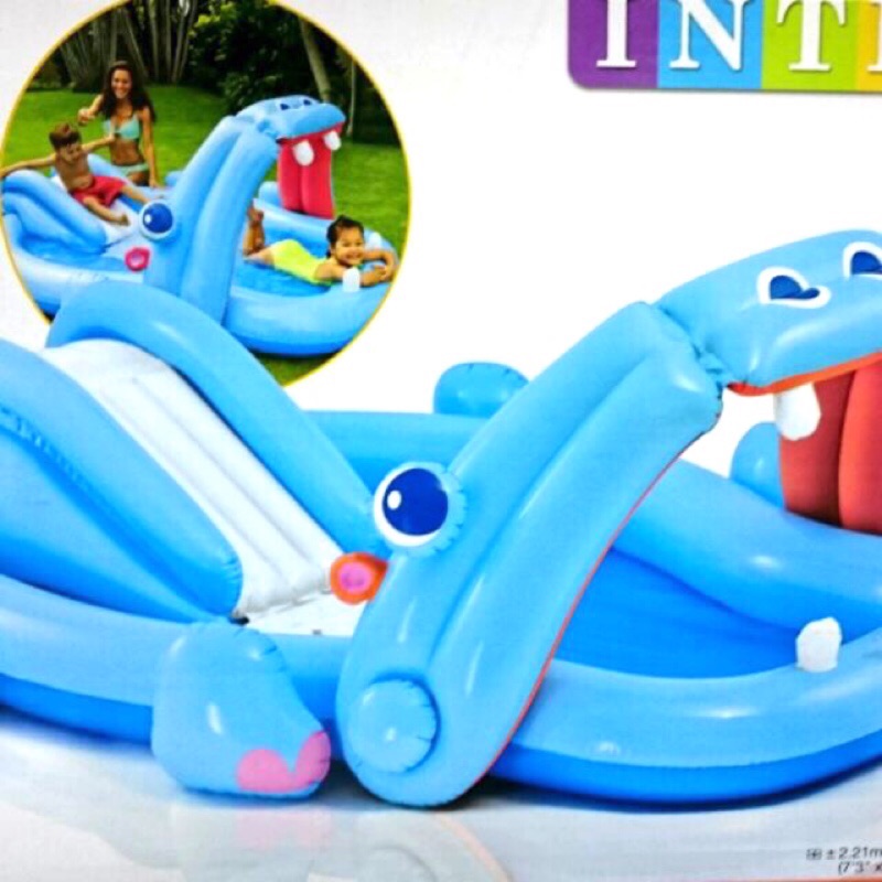 🐳 INTEX河馬泳池 兒童充氣泳池 溜滑梯 充氣玩具 兒童玩具 夏天消暑 親子 泳池  球池 水上活動用品 海洋球