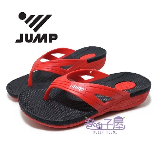 JUMP 將門 女款厚底防水夾腳拖鞋 [091] 黑紅 MIT台灣製造【巷子屋】