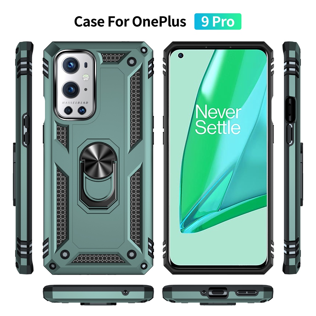 軍規防摔殼 OnePlus 9 Pro/OnePlus 7 Pro 全包手機殼 耐衝擊保護殼 車載磁吸指環支架 防撞