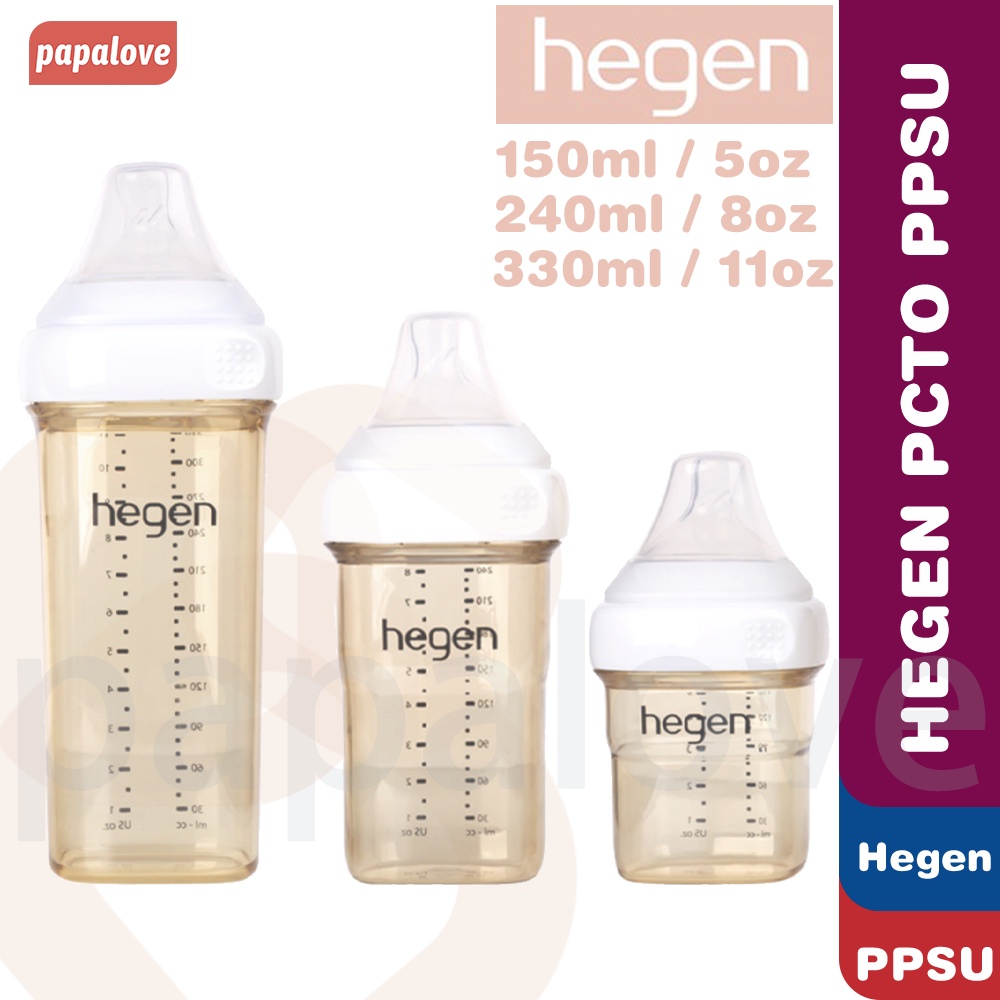 Hegen PCTO奶瓶 原裝白色奶瓶 150ml 240ml 330ml 寬頸餵奶奶瓶奶嘴慢流到快速流動