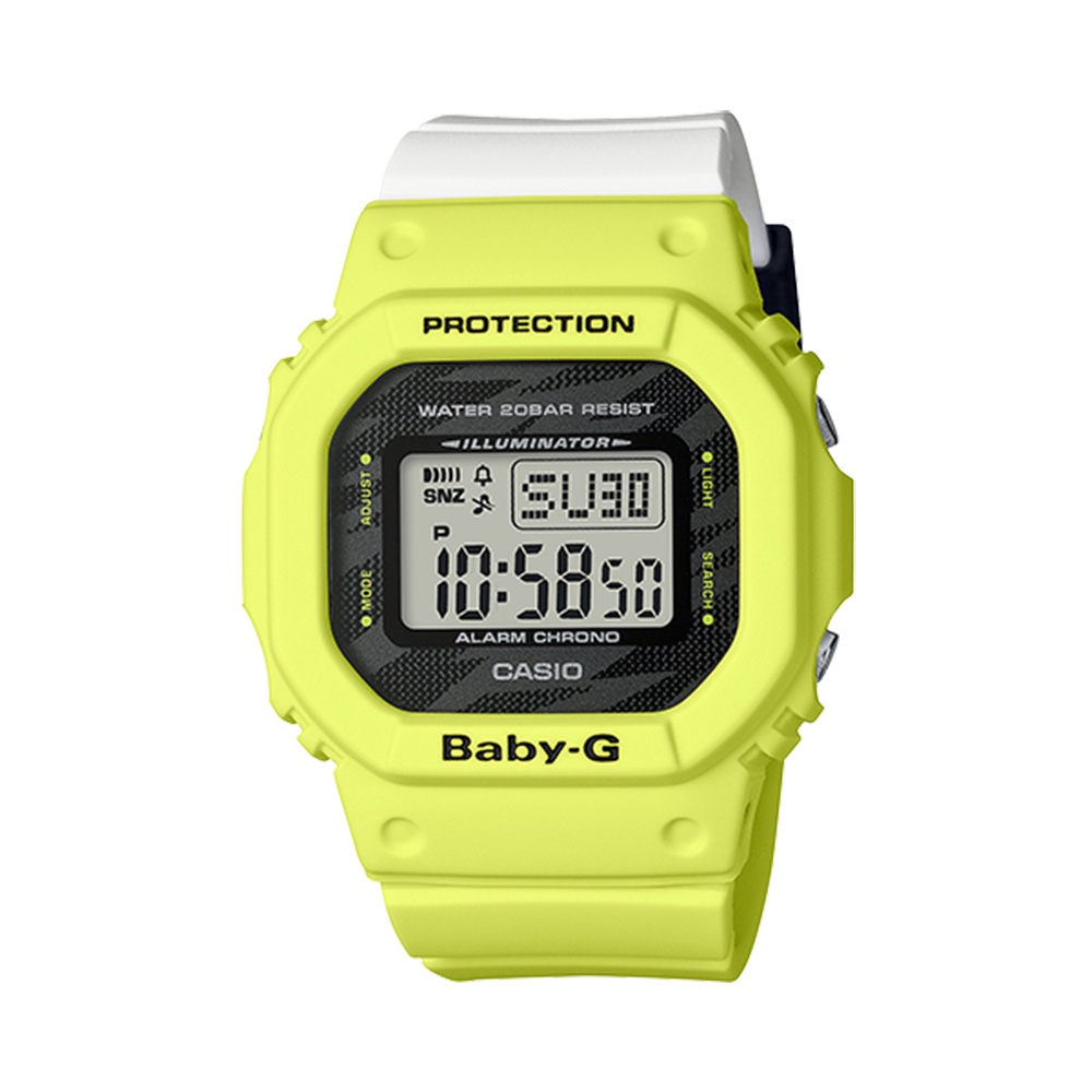 【CASIO】TEAM BABY-G 黃白撞色超吸睛錶-閃電黃色原廠公司貨 BGD-560TG-9 台灣卡西歐保固一年