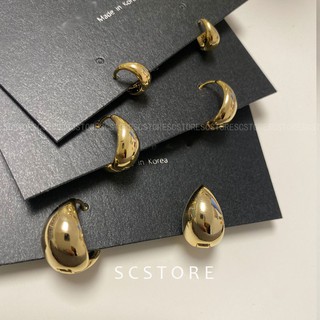 SCSTORE韓國進口 極簡氣質個性小眾金屬水滴形耳扣耳環一對價ER1
