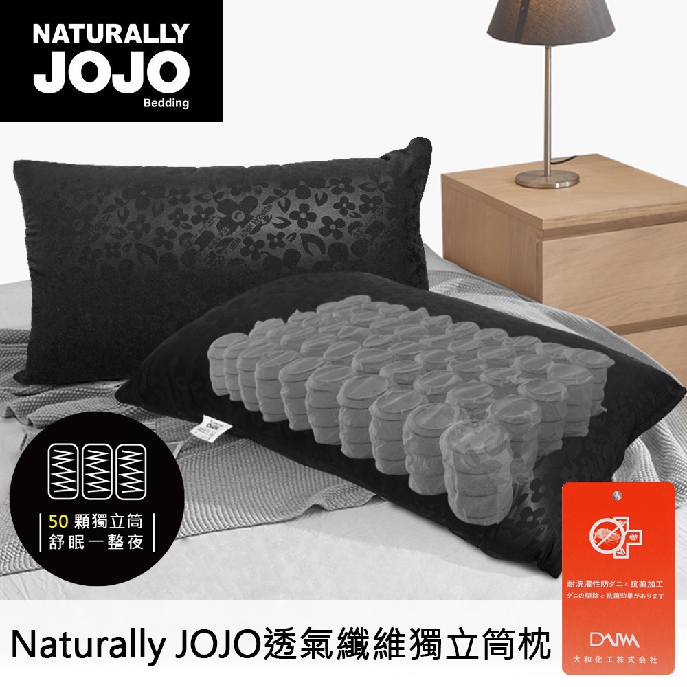 現貨｜ NATURALLY JOJO 透氣纖維獨立筒枕 獨立筒枕 台灣製 枕芯 軟硬適中 舒適抗菌枕 台灣製造