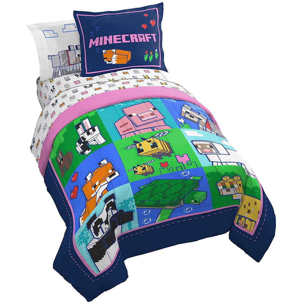 👍正版空運👍美國專櫃 Minecraft 棉被 枕頭套 床單 床罩 床組  床包 單人 單人加大 被子 麥塊